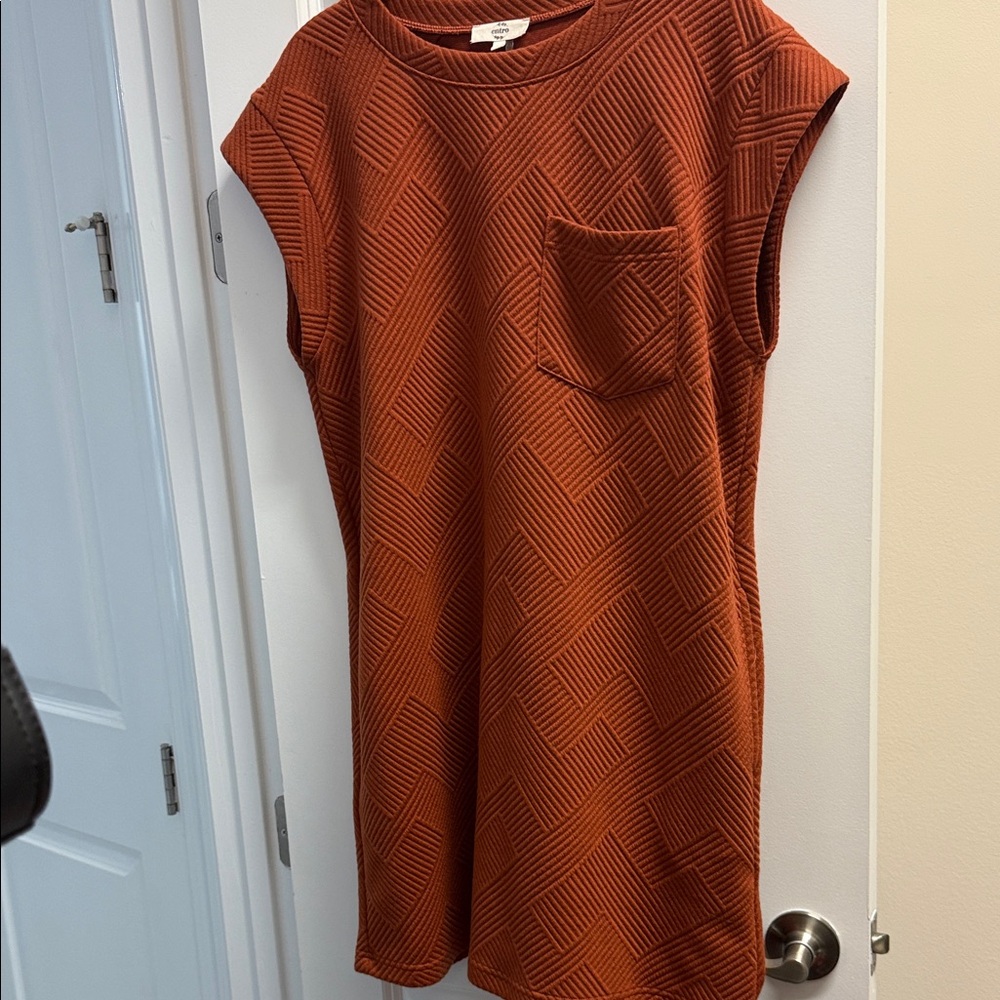 Entro Rust Textured Mini Dress M - Picture 3 of 7